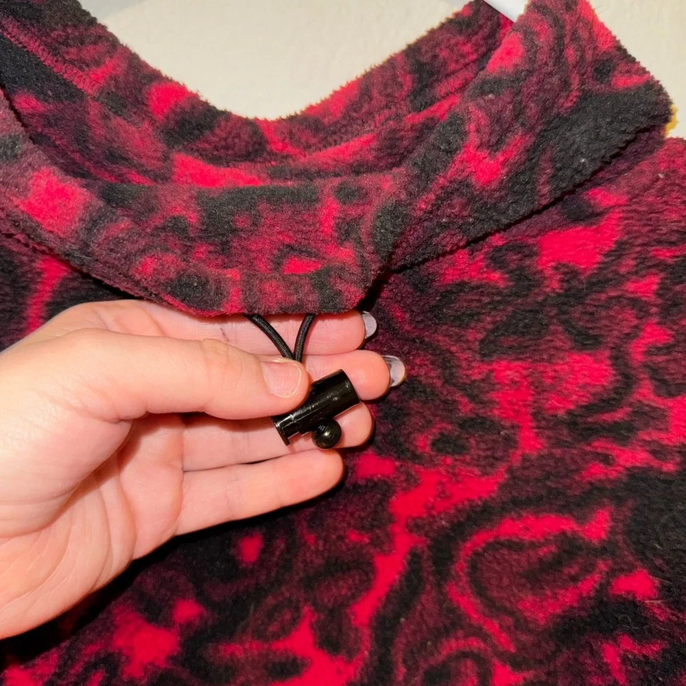 RARE North Face Men's 94 Rage Fleece Pullover Rose Red and Black